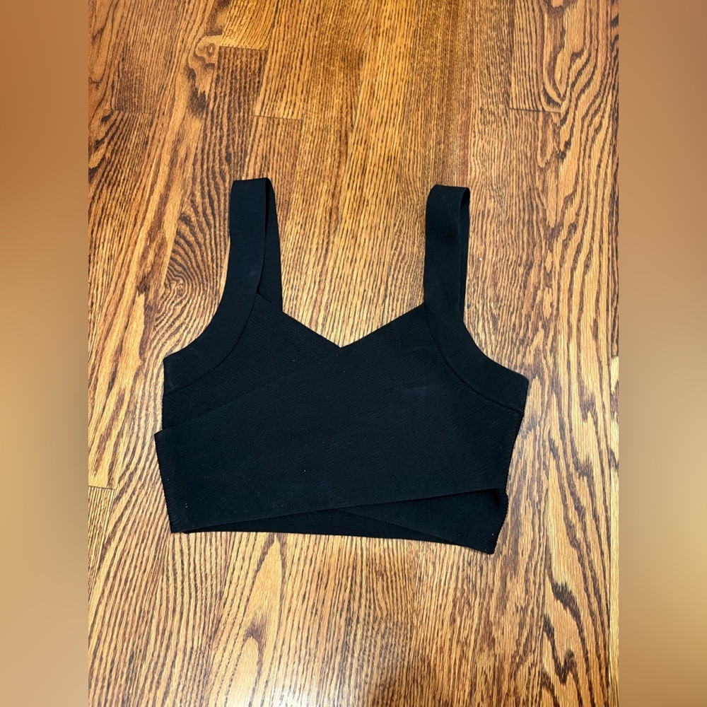 Babaton Black Knit Crop Top